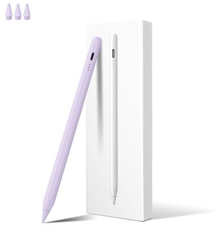 MEKO Stift für iPad Apple 2018-2025 mit Schnellladeleistung Palm Rejection und Neigungssensitivität für iPad Pro 13''/12,9''/11''/ i-Pad 10/9/8/7/6. Gen/Mini 6/5./Air 5/4/3. Gen Violett
