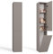 ADGO - Wäscheschrank - Badschrank mit Wäschekorb - 31 x 30 x 174 cm - Wäschekorb Schrank, Badezimmerschrank Schmal mit Wäschekippe - Badregal, Bad Schrank Hoch Nel IV - Ton