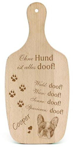 DEKOLANDO Deko Hundeschild Geschenk Hund Französische Bulldogge Kopf -... Alles Doof- Hundeschilder Hundebesitzer Hundemama Hundepapa Hundeliebhaber Hundehalter