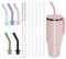 Moguri 5er-Pack Ersatzstrohhalme für Hydroflask Tumbler 40oz Biegbarer Silikonstrohhalm, Wiederverwendbar, Inklusive 2 Reinigungsbürsten, BPA-frei, Zubehör für Wasserflaschen