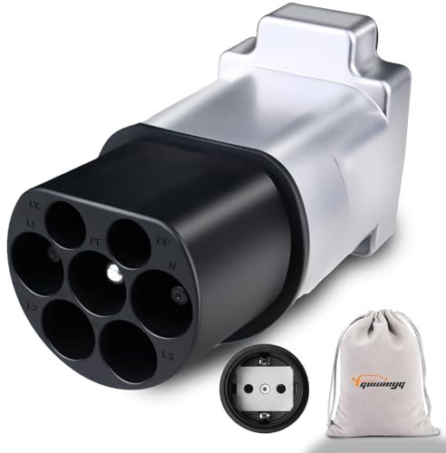 GUWIEYG Adattatore da Tipo 2 a Schuko, da Tipo 2 a Spina Europea per Motociclette Elettriche e bici Elettriche, Caricabatterie per Veicoli Elettrici da 16 A o Adattatore per Stazione di Ricarica