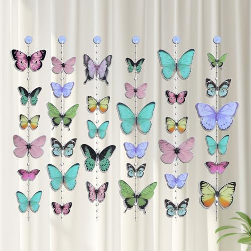 DWOOKE DIY Butterfly Door Curtain Decorations Craft Kit - Colorful Butterflies Hanging Decor for Wedding, Home, Birthday Parties