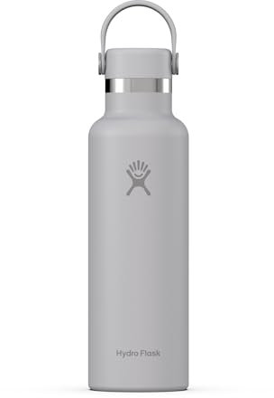 Hydro Flask - Standard Mouth Water Bottle 621 ml (21 oz) - Vacuum Insulated Stainless Steel Water Bottle with Leak Proof Flex Cap and Powder Coat - Birch