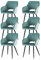 TUKAILAI Esszimmerstühle 6er Set aus Samt, Küchenstuhl Polsterstuhl mit Offener Rückenlehne,Armlehnen,Gepolstertem Sitz, Metallbeinen, Stühle für Wohnzimmer,Esszimmer,Küche, Türkis