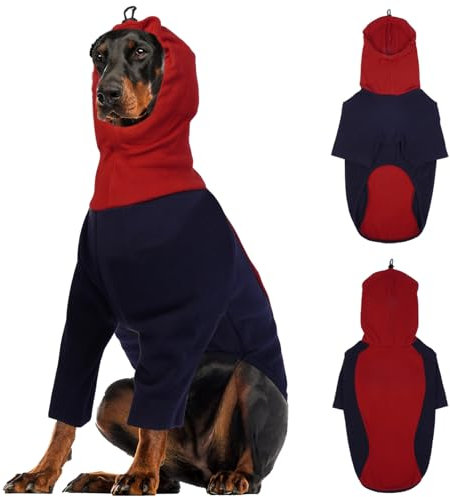 DENTRUN Hunde Hoodie, Hunde Pullover, Warm Hundepullover Fleece, Hunde Schlafanzug, Hunde Fleecejacke, Hunde Kapuzenpulli Hund Overall für kleine mittlere Groß Hunde