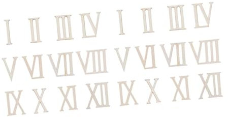 NUOBESTY Setzt Holzchips mit römischen Ziffern Unfertige DIY-Plakette Digitaluhr römische zahlen buchstaben hochzeitsdeko hochzeits dekoration unvollendeter Holzausschnitt Layout-Ornamente
