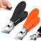 Vibbang 2 Pièces Coupe-Ongles Incliné,Coupe-Ongles Incurvé,Coupe-Ongles Sans Éclaboussures,Coupe-Ongles Incurvés à Long Manche Large Ouverture,Pour Ongles Épais Et Pieds (A)