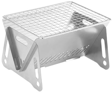 Klappbarer Holzgrill - Edelstahl Tragbarer Campinggrill mit klappbaren