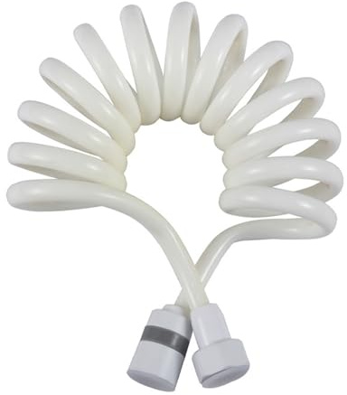 TYMYW Flexschlauch 1/2 Zoll Außengewinde Badezimmer, Einziehbarer Spiralschlauch für Handbrause, Toilette, Badewanne, Spritzpistole,Weiß,118,11 Zoll