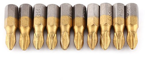 10 Pcs Coated 1 4 Hex Nk 25mm Length PH2 Islip Magnetic Screwdriver Bits Set The Magnetic Heads of The Bits May Be Firmly T Impact Driver Bits Holder Head Drill Bits Pz2 Screwdri
