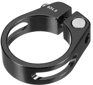 PATIKIL 34.9mm Cycles Bike Seat Post Clamp, Aluminum Alloy Seat Tube Clip Bike Quick Release Clamp for Mountain Bike Road Bike Gear Track Bike Folding Bike Black