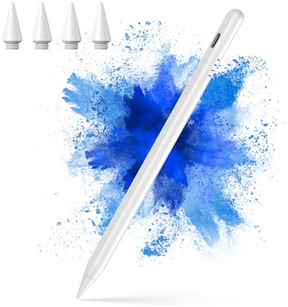 CMARS New Stift, Stift für iPad Apple(2018-2025), Schnellladung, Palm Rejection und Neigungssensitivität, Kompatibel mit iPad 6/7/8/9/10/A16,Mini 5/6,Air 3/4/5/M2/M3,Pro 1/2/3/4/5/6/M4(weiß)