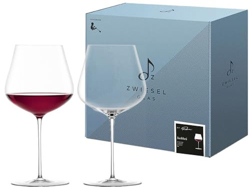 Zwiesel Glas x Tim Raue Burgundergläser Kolibri (2-er Set), in Handarbeit mundgeblasene Burgundergläser, edle Kristallgläser für Rotwein (Art.-Nr. 124276)