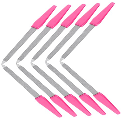 CALLARON 10stücke Metallnagelfeile Aus Edelstahl Doppelseitige Fingernagelfeilen Für Acrylnägel Und Naturnägel Nagelfeilen Kunststoffgriff Für Hause Oder Kosmetikstudio