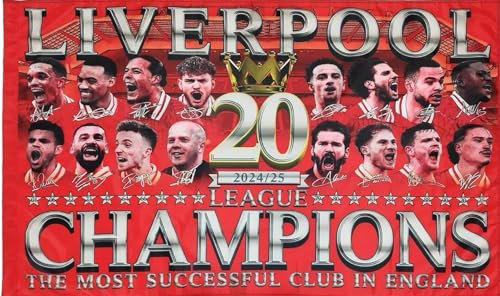 Liverpool 2025 Champions Decorations, Liverpool 2025 Champions Flag, 3FT x 5FT,120cm*90cm (style 1)