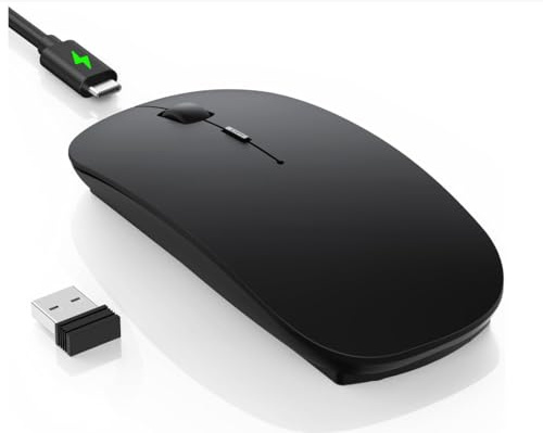 TECKNET Bluetooth Mouse, Rechargeable Slim Wireless Mouse,3-Device Connect | Ultra-portable wireless mouse with Bluetooth, 2.4G receiver, 6 DPI, silent clicks, and long-lasting battery life