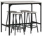 HOMCOM Conjunto de Mesa Alta de Bar y 4 Taburetes Mesa Alta de Cocina con Taburetes Estilo Industrial Marco de Metal para Salón Gris y Negro