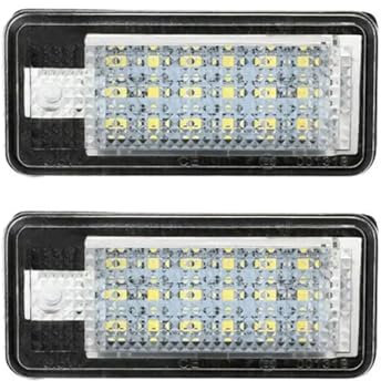 LED Number Plate Light, Number Plate Light 2pcs Fit use for Audi Number Plate Light A3 A4 S4 RS4 B6 B7 A6 RS6 S6 C6 S5 Q7 A8 S8 Error Free License Plate Lamp