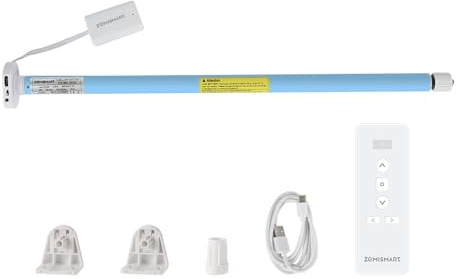 Smart Blinds Motor for 17mm/25mm/28mm Tube, Rechargeable Zigbee Roller Shade Motor, Works with Alexa & Google Home, Remote App Control, Require Tuya Zigbee Hub (Motor with 9 Channel Remote)