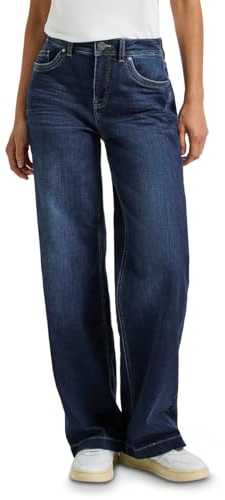 Street One Jean pour Femme 3715674 à Jambe Large, Indigo Profond délavé, 27 W x 30 L