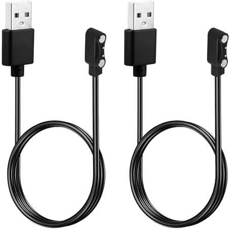 2 Stück Universal Smartwatch Ladekabel Magnetisch, 2 Polig 4mm Ladegerät Universelles USB Ersatz Ladegerät für Verschiedenen Smartwatches Fitness Trackern Smart Watch Ladekabel Starker Magnetismus