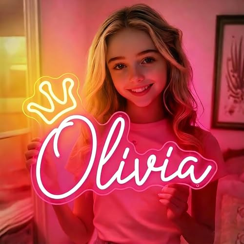 Doruivo Neon Schild Personalisiert, Dimmbar LED Leuchtschilder Neonschild | Benutzerdefinierte Neonschild für Wanddekoration Hochzeit Geburtstag Party Gaming Zimmer Bar Salon Heim LED Namensschild