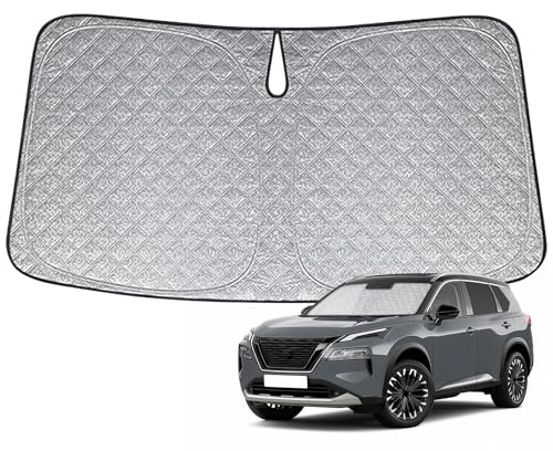 Parasol de Ventana Delantera Compatible con Nissan X-Trail 2021-2026, Parasol para Parabrisas de Coche en el Interior Plegable, Protección UV Reflectante