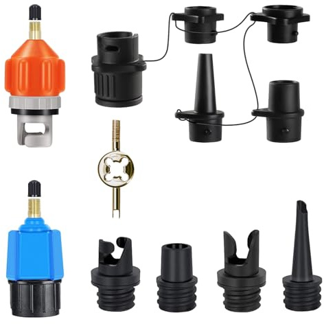 SUP Pumpe Adapter, 12-teiliges Pumpenadapter Set | SUP-Ventiladapter, für Luftpumpen und Kompressoren, Stand Up Paddle Board Schlauchboote Kajaks