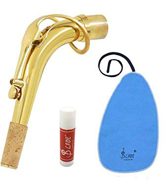 Blechbläser Altsaxophon Sax Bend Hals 24,5 mm mit Reinigungstuch Kork Fett Saxophon Zubehör
