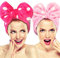 Hairizone süßes Stirnband, Stretch-Material, Schleife, zum Waschen des Gesichts, niedliches Handtuch, Haarband für Make-up, Dusche, Spa, Massage und Sport, 2 Stück