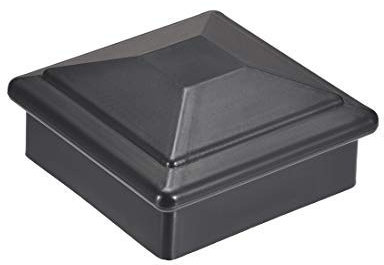 Pfostenkappe flach für Zaun, Treppenhandlauf, 90 x 90 mm 3,5 Zoll Kunststoff, schwarz grau