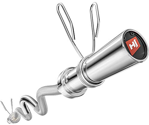 Hop-Sport Olympia Super-SZ Curlstange 120 cm (50 mm) mit Federverschlüssen, Verchromter Stahl, Hochwertige Langhantelstange für effektives Krafttraining, 320 kg Max. Belastbarkeit