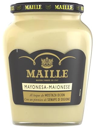Maille Maionese Gourmand, Gustosa Combinazione Maionese e Un Tocco di Senape Digione, Perfetto Per Condire Carni o Come Aggiunta a Una Vinaigrette, Made In France, Vaso Vetro 320 gr