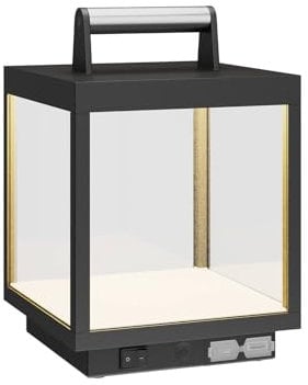Lucande LED 'Cube' ( Touchdimmer)mit USB Anschluss dimmbar (spritzwassergeschützt) (Modern) in Schwarz aus Aluminium (1 flammig, ), Touch Lampe