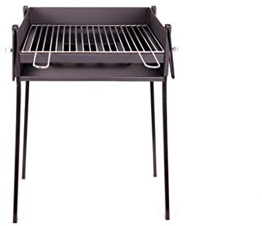 Barbacoa CARBÓN Y LEÑA 50X40 CENTÍMETROS con Soporte para PAELLERA Ideal Camping Y Playa