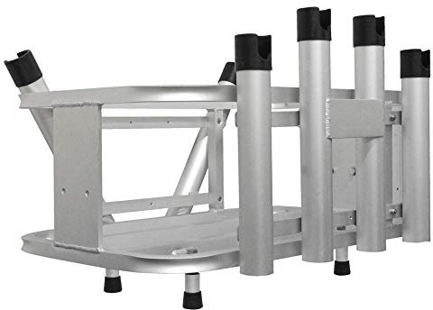 Extreme Max 3005.4257 Aluminum Jet Ski PWC Fishing Rod Rack and Cooler Combo - Compatible with RotoPax Fuel Can Mounts