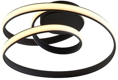 Lucande LED Deckenleuchte Sakina dimmbar (Design, Modern) in Schwarz aus Metall (1 flammig) - Lampe Deckenlampe Wohnzimmerleuchte