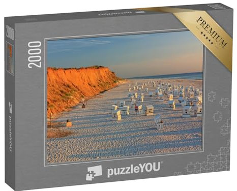 puzzleYOU: Puzzle 2000 Teile „Strand mit Strandkörben am Roten Kliff, Sylt, Schleswig-Holstein, Deutschland“ – aus der Puzzle-Kollektion Schleswig-Holstein