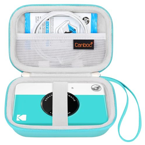 Canboc Hard Carrying Case for KODAK Printomatic Digital Instant Print Camera, Mesh Bag fit Photo Paper, Cable, Mint Green