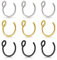 9 Stück Fake Nasenpiercing Ring Attrappe Gefälschter Fake Septum Hoop Edelstahl Fake Nasenring Piercing für Künstliche Lippen Septum Nasenring Fakes Set Nicht Perforierter Lippenring Fake Nose Ring