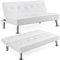 Yaheetech Couch Schlafsofa Klappbett Bettsofa Klappsofa Gästebett Rückenlehne neigbar 105°/140°/180°, 166,5 x 94 x 40 cm, 350 KG belastbar, weiß