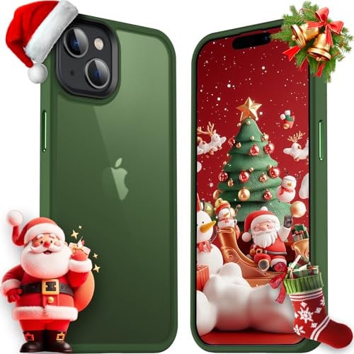 Anqrp Zero Seriesr Kompatibel mit iPhone 14/13 Hülle, Minimalistische Transluzente Matte Schutzhülle, Military Grade Handyhülle für iPhone 14/13, Dunkel Grün