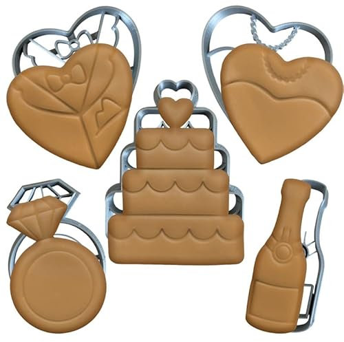 Moose Goods Lot de 5 emporte-pièces en forme de petits emporte-pièces de 9,6 cm en forme d'emporte-pièce en forme d'emporte-pièce pour mariage, emballage varié