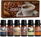 SALKING Oli Essenziali Caffetteria per Diffusori 6x10ml, Set di Olio Essenziale Puri per Aromaterapia e Massaggi - Pancake ai mirtilli, caffè, latte macchiato, cioccolato, vaniglia, tè nero