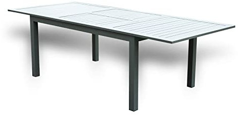 Home Deluxe Table de Jardin 'CASA' -Version: Table sans chaises- Extensible, Verre de sécurité, résistant aux intempéries, Facile à Nettoyer I Table de Salle à Manger extérieur, Mobilier de Jardin