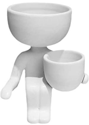 SEWOART Sitting Human Plant Pot Planter Humanoid Planter Mini Planter Ceramic Flower Pots Fun Plant Pots Ceramic Flowerpot Body Sculpture Mini Vase Home Adornment Statue Unique White