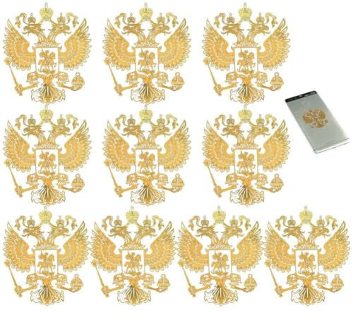 Bemvp Wappen Von Russland Aufkleber 10 Stück wasserdichte Handy-metallaufkleber Für Auto-Styling-dekorationsaufkleber