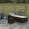 Rantry Sonnenliege mit Auflage und Teetisch Gartenliege Möbel Relaxliege Rattanliege Strandliege Gartenmöbel Freizeitliege Liege Witterungsbeständig Poly Rattan Braun