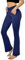 SINOPHANT Flared Yogahose Damen Leggings High Waist Schlaghose Blickdicht Leggins Bootcut Jogginghose with Taschen Navy XXL