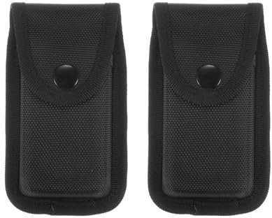 sourcing map 2pcs Nylon Pocket Knife Sheath 5.1 x 2.9 Horizontal Vertical Carry Belt Loop Multi-Tool Pouch Folding Knife Belt Sheath with Snap Closure for Outdoor Daily Use, Black